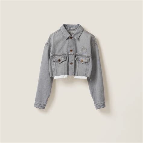 Miu miu Denim blouson jacket available on SUGAR 